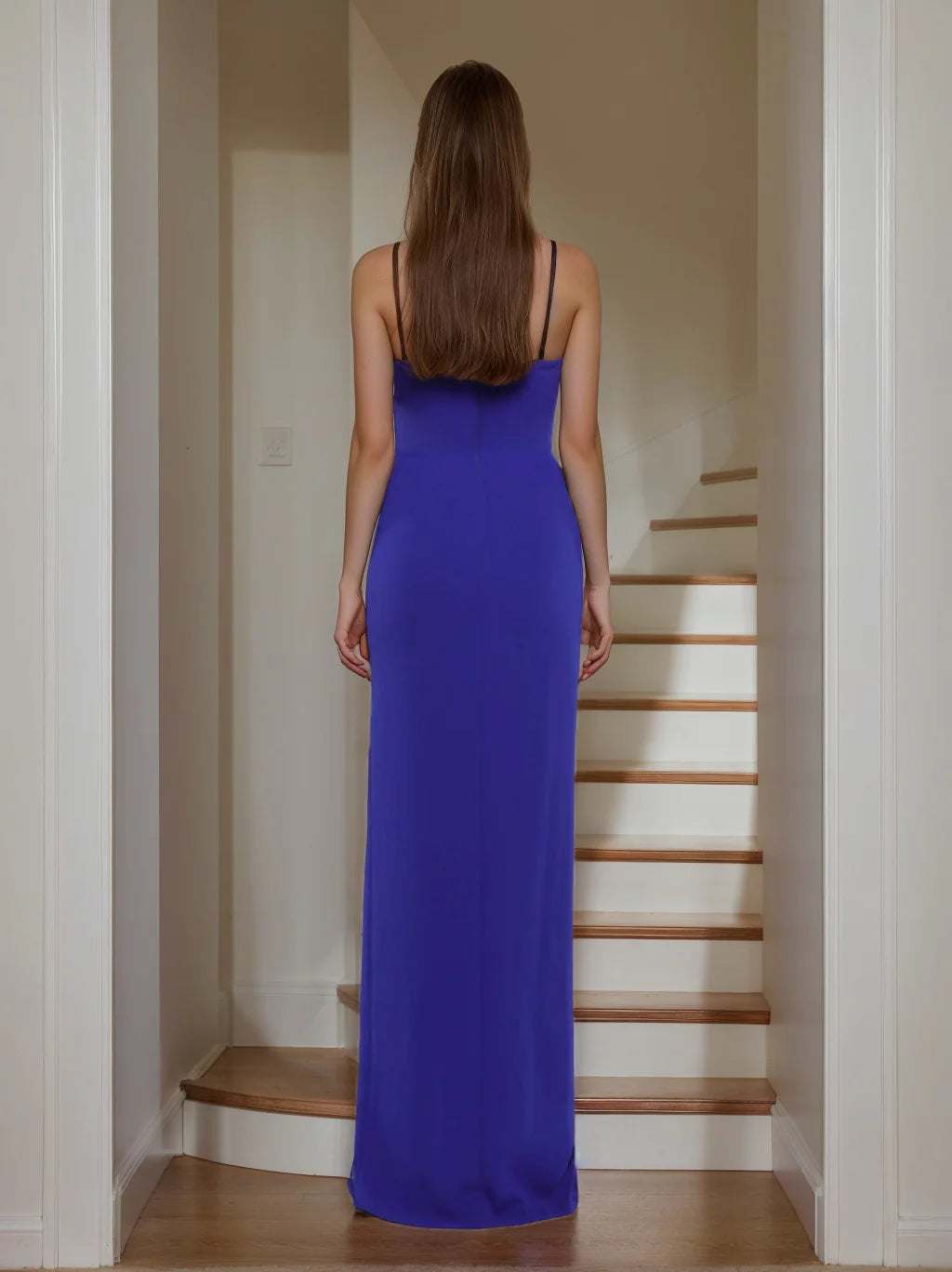 Prom Dresses Stores Sheath/Column Strapless Sleeveless Floor-Length Prom Evening Dresses With Split Side & Bowknot Formal Women's Dresses